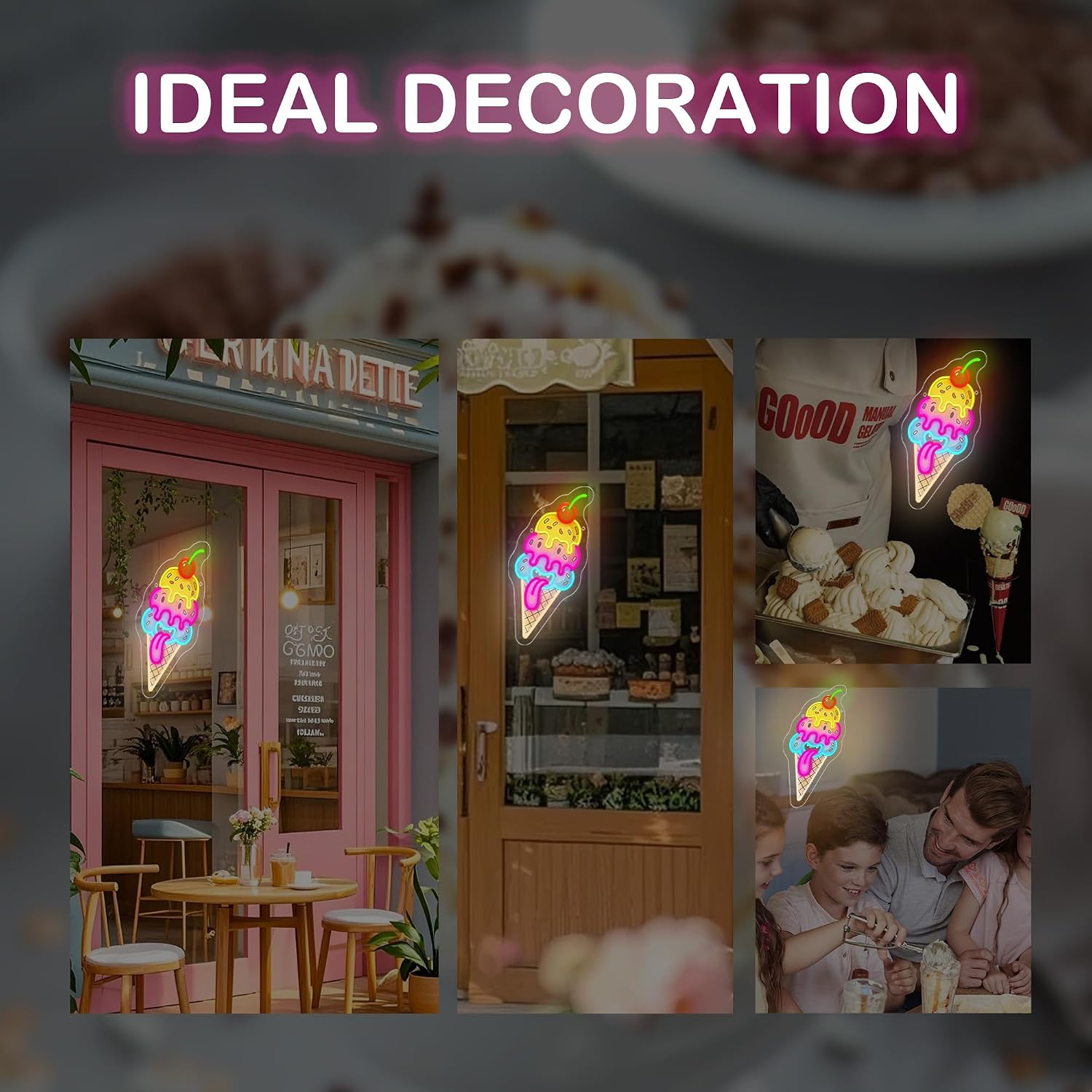 Неоновая вывеска в виде мороже – обзор и цена Lighting Christmas Decor